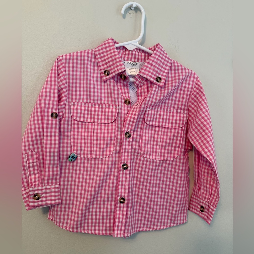 Prodoh Pink Gingham Button Down Shirt